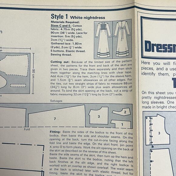 Vintage Designer Sewing Patterns Uncut Lot Of 4 Evening Dress Nightdress Blouse - Picture 6 of 12